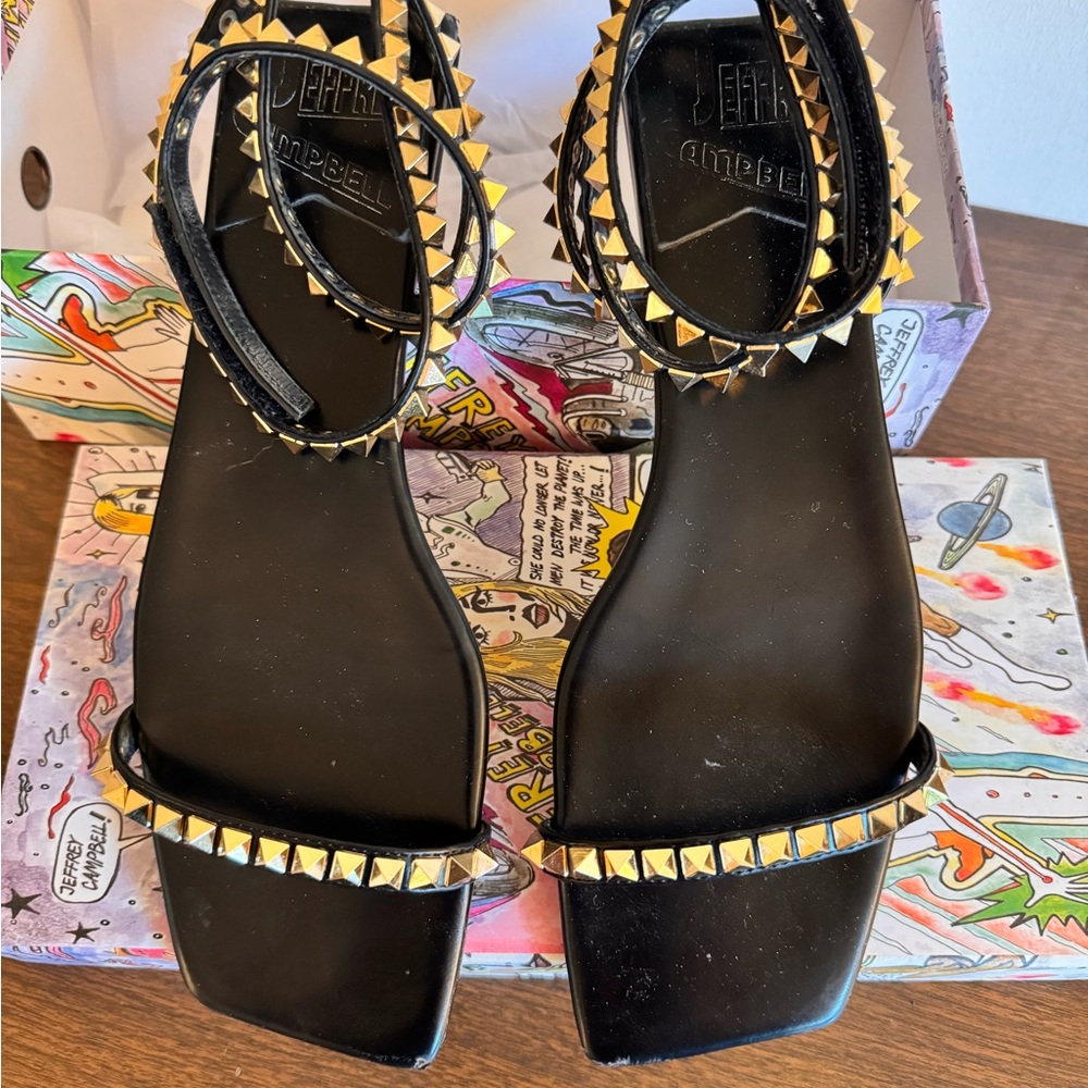 Jeffrey Campbell Black Rockstud Sandals